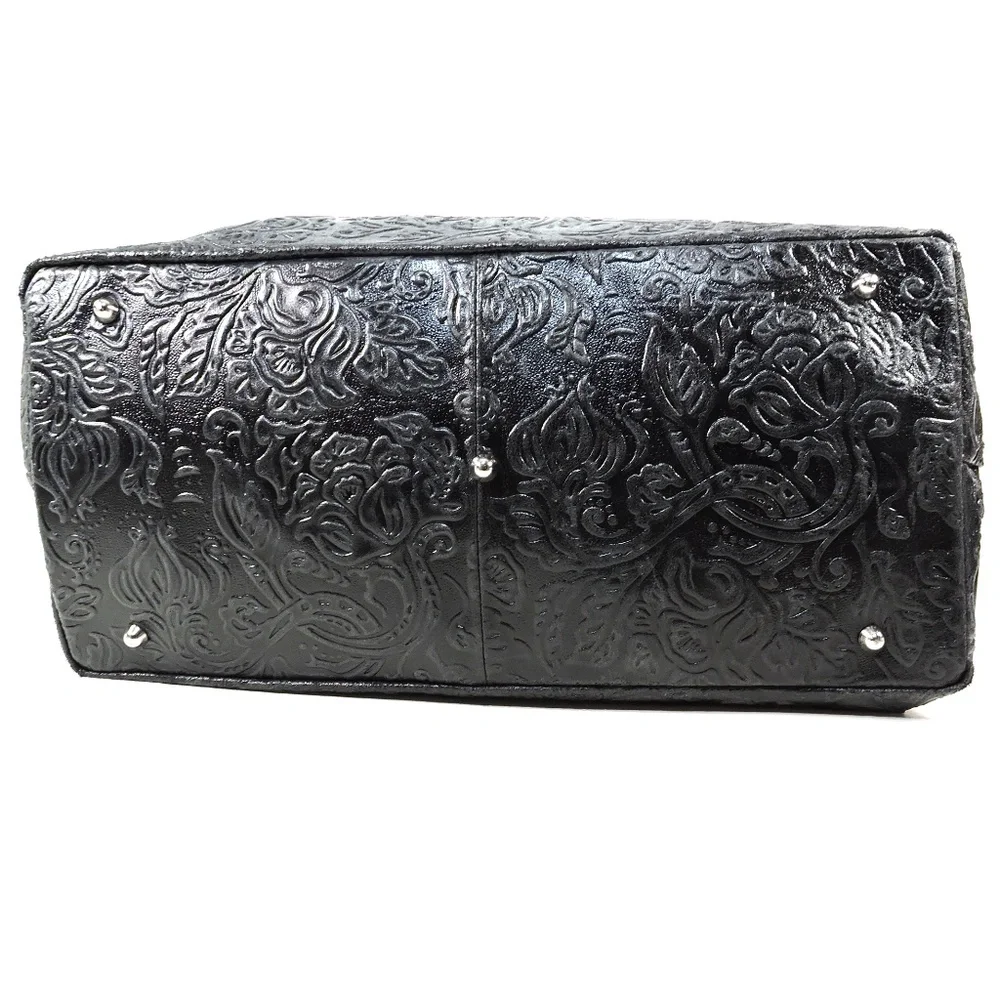 ISADORA ๐ฎ๐น WOMEN'S BLACK SOFT GENUINE LEATHER HANDBAG - Picture 4 of 5
